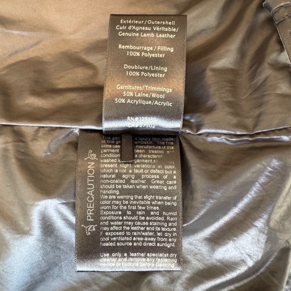 Mackage 3 in 1 Black Leather Jacket + Vest Soft Lambskin + Wool Women's Sz XS - Picture 16 of 16